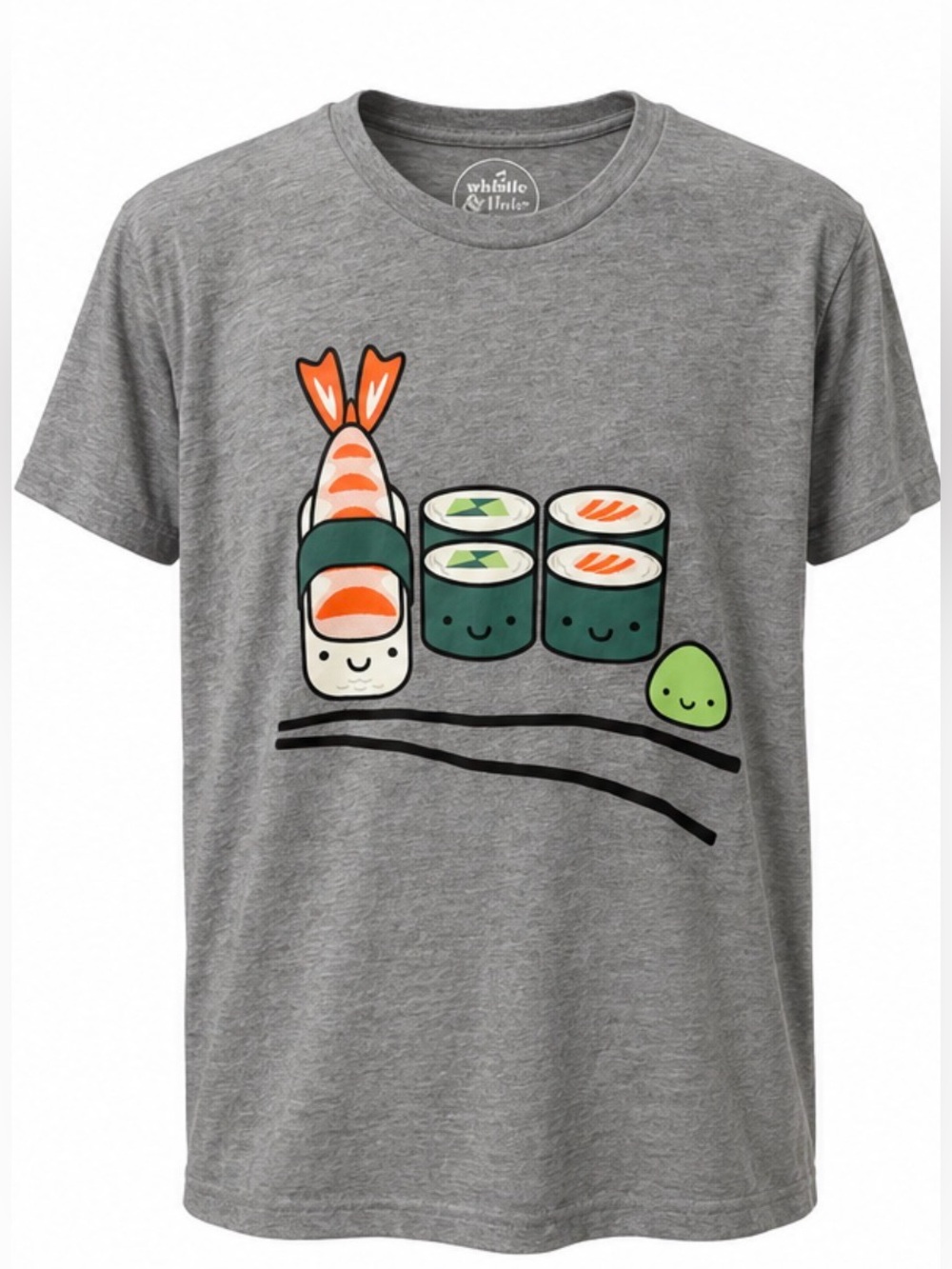 Whistle & Flute Men's Gray Short-Sleeve Sushi Graphic Tee
